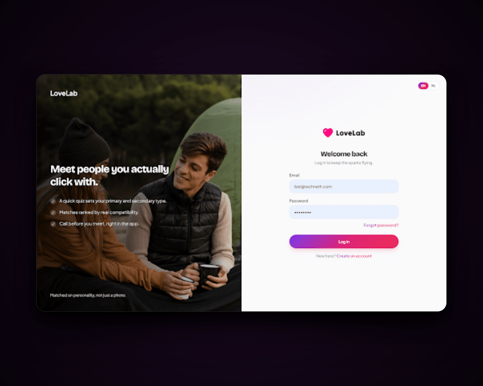 Social SaaS sign-in screen
